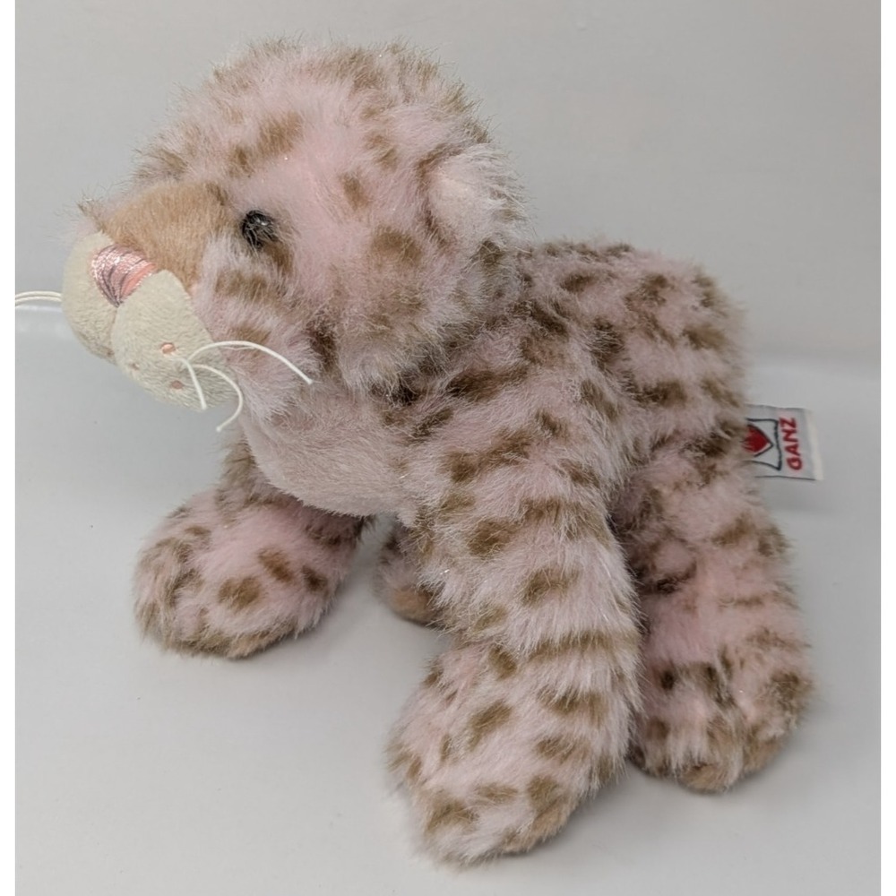 Ganz Webkinz Strawberry Cloud Leopard HM466 Pink Brown Spots Plush No Code